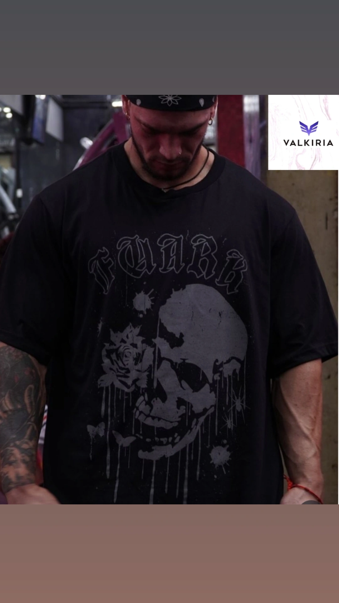 Remera Oversized Skull Black